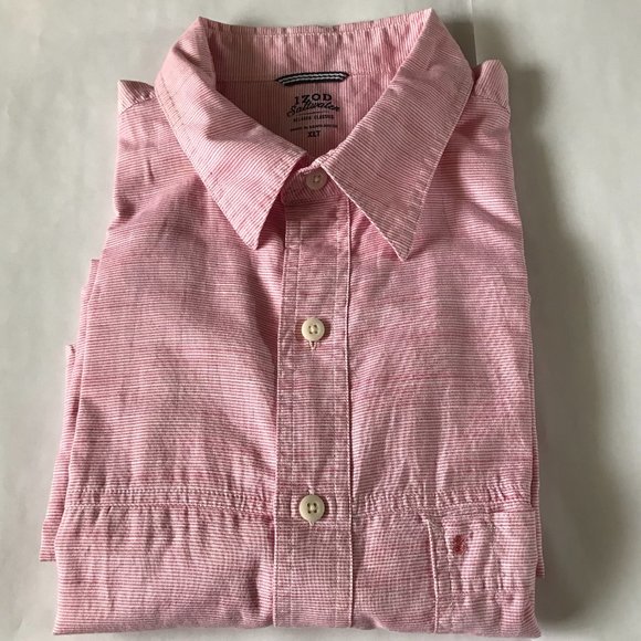 Men's Izod Saltwater Relaxed Classic Button-down Shirt XLT - Picture 10 of 10